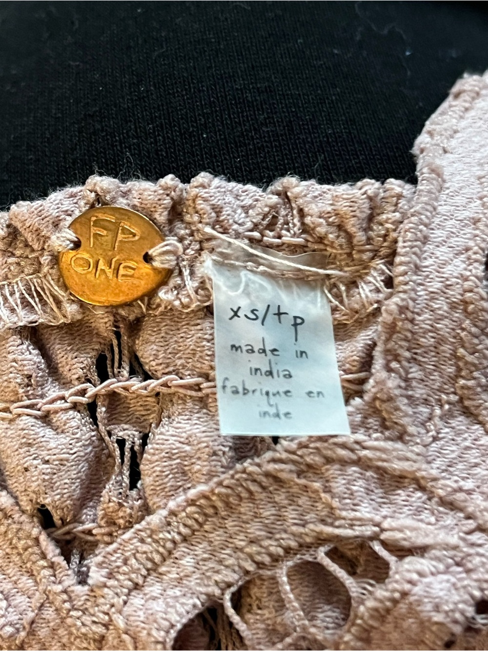 Free People Dusty Mauve Crochet Ruffle Cami Size XS NEW With Tags! Retail $68. - Picture 2 of 10